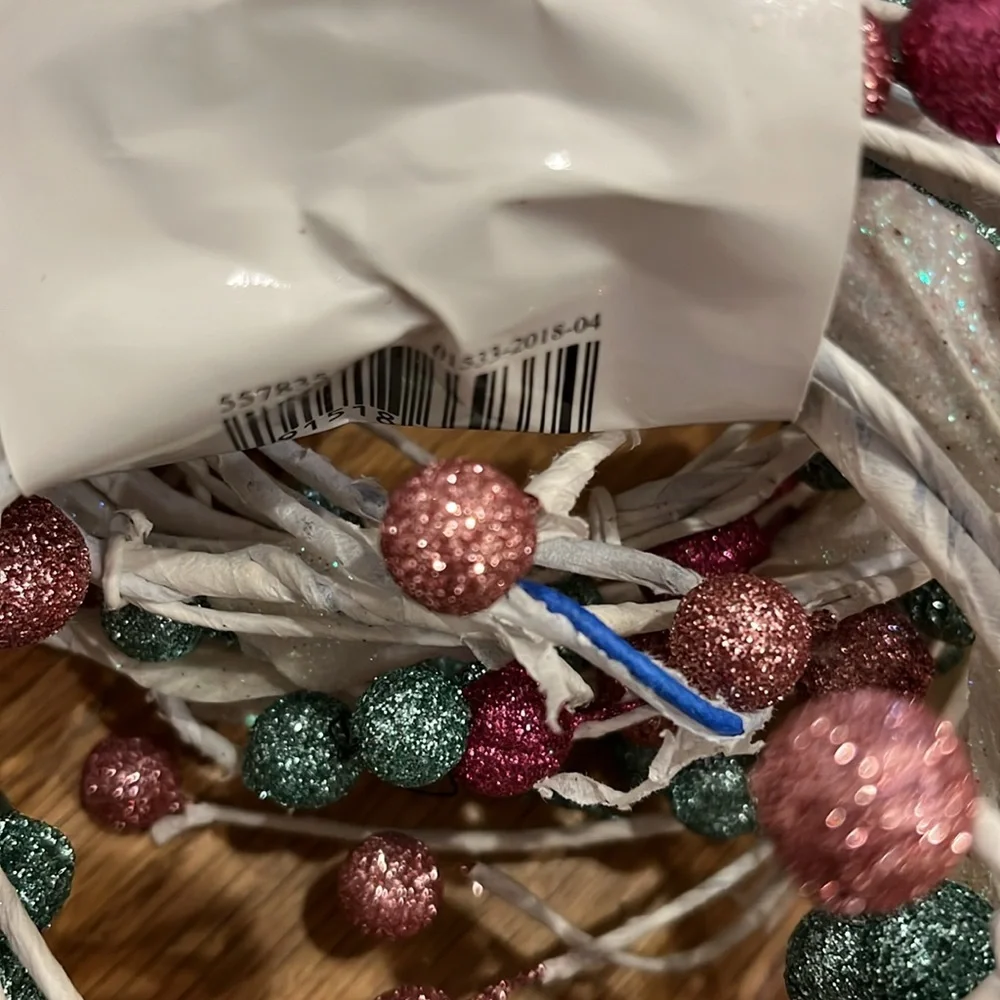 Bundle of two new, 5 foot Christmas, Noel coiled garland